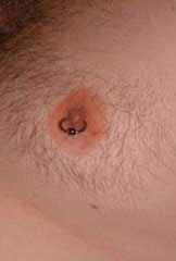 one pierced nipple